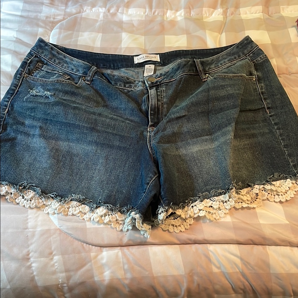 Lace trimmed shorts